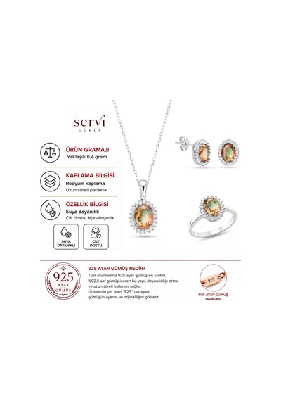 Servi 925 Ayar Gümüş Oval Anturaj Set-31 36140147