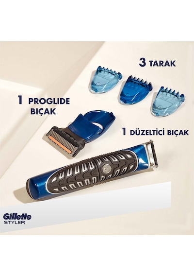 Gillette Fusion Proglide Styler 4'ü 1 Arada Tıraş Makinesi (Tıraş Bıçağı, Kenar Düzeltici, Sakal Şekillendirici ve Vücut)