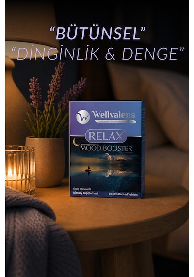 Wellvalens Relax Alıç Passiflora Valerian Bitkisel Gıda Takviyesi 30 Tablet
