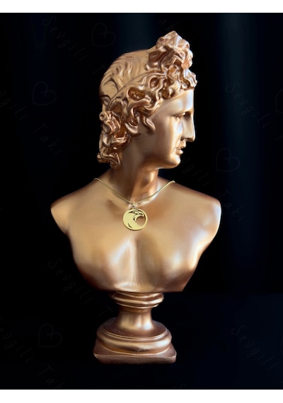 Şahin Başlı Gold Çelik Kolye Horus Serisi Gold
