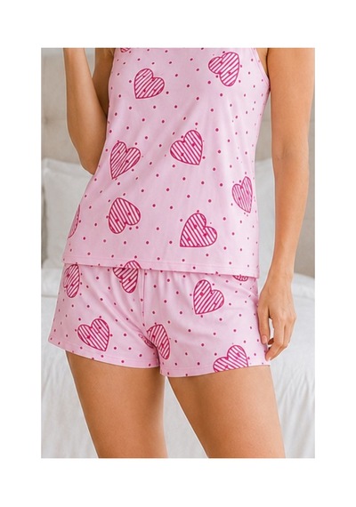 Fit Women Kadın Kalpli Pembe Pijama Takımı