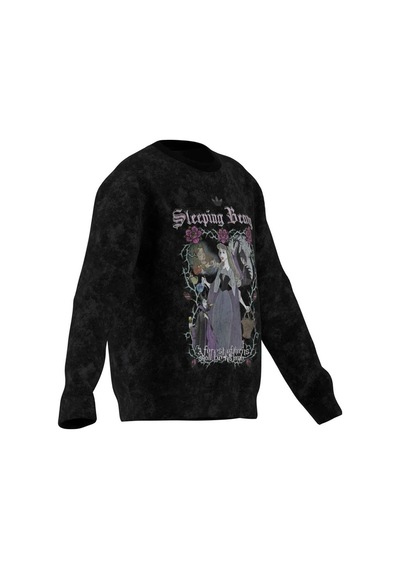 Adidas Çocuk Sweatshirt Adıdas Dısney Vıllaıns Loose Washed Gfx Crew Sweatshirt Kq6084 Siyah