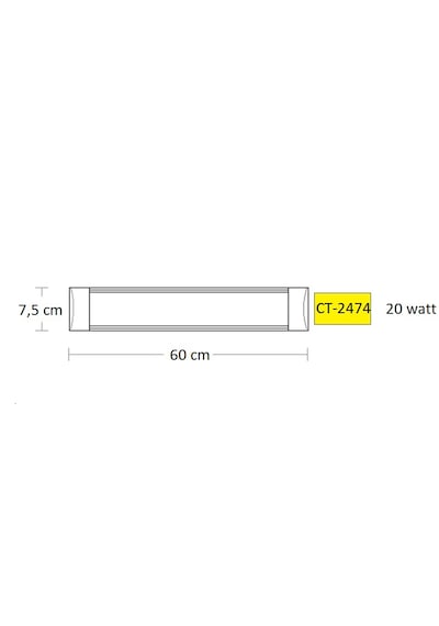 Cata 20w Yatay Led Bant Armatür Ct-2474 Beyaz Işık