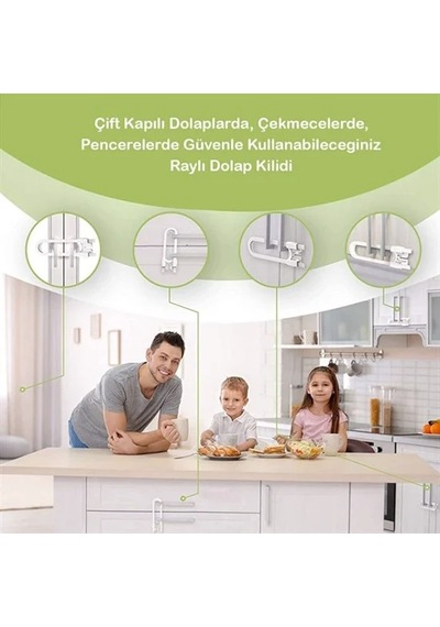 Bebek Çocuk Çekmece Ve Dolap Koruma Raylı Güvenlik Sistemi Emniyet Kilidi Go-53-vice 00053 Çok Renkli