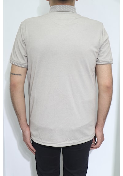 Santa Dmc Tekstil Erkek Düz Spor Kesim Normal Kalıp Polo Yaka T-shirt Açık Kahverengi