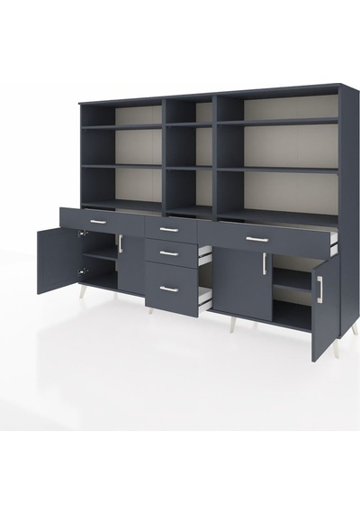 Hyperion Dolap 11 Raflı 5 Çekmeceli 4 Kapaklı 220x44x163 Antrasit Antrasit-antrasit Hyperion Dolap 11 Raflı 5 Çekmeceli 4 Kapaklı 220x44x163 Antrasit Antrasit-antrasit