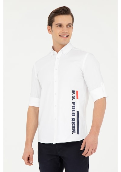 U.s. Polo Assn. Erkek Beyaz Gömlek Desenli 50283772-vr013 Beyaz