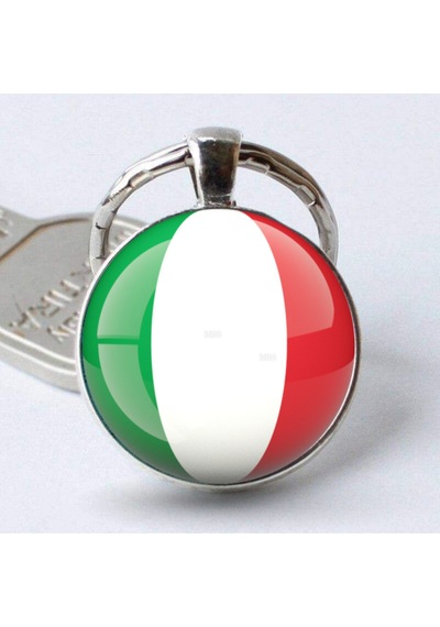 Tamgacrafts İtalya Italy Bayrağı Metal Anahtarlık Ülke Temalı Hediyelik Çok Renkli