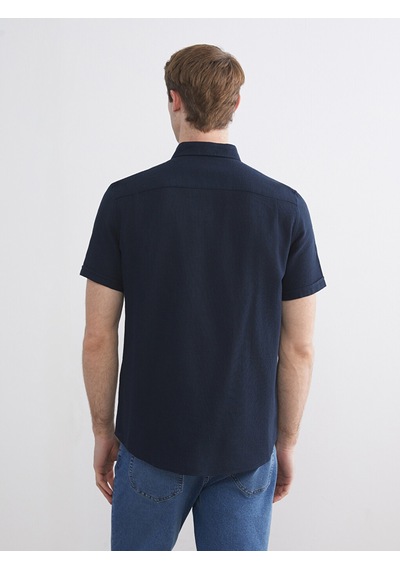 Lcwaıkıkı Classic Lacivert Regular Fit Kısa Kollu Erkek Gömlek
