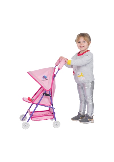 Baby Oyuncak Metal Bebek Arabası Oyuncak Puset Mor - Pembe