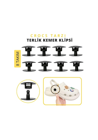İpekbazaar 8 Li Crocs Tarzı Terlik Perçini, 2 Çift Terlik İçin Dayanıklı Plastik Geçmeli Terlik Kemer Klipsi 001