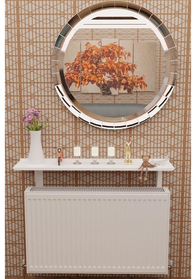 Risingmaber Beyaz Montajsız Petek Üstü Metal Raf, Kalorifer Peteği Raf Dresuar Uçan Raf 80 Cm Mt99b Diğer