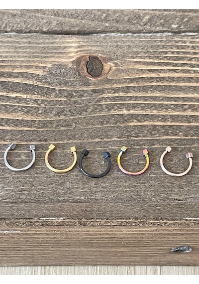 316 L Cerrahi Çelik Anti Alerjik Küp Modeli Halka Piercing 10mm X 1,2mm Rose