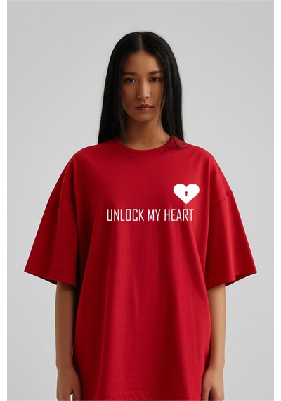 Nevermind Unisex Kadın Erkek The Key To Çift Sevgili T-shirt 2'li Set Takım Kırmızı