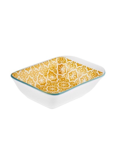 Karaca  Floral Sarı Rectangle Çerezlik/Sosluk 10 cm