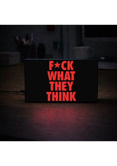 Masa Lambası - F Ck What They Thınk Adaptörlü Dekoratif & Hediyelik Lamba Çok Renkli