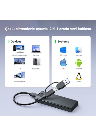 Frısby Fhc-m2315 Type-c Usb 3.1 Pcıe Nvme M2 Alüminyum Harddisk Kutusu-218109