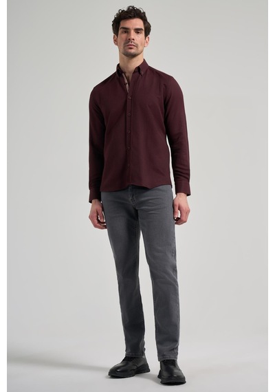 İmza Koyu Kahverengi Uzun Kol Baskılı Bez Ayağı Düğmeli Yaka Cepsiz Casual Slim Fit Gömlek 1004250138 400 Koyu Kahverengi İmza Koyu Kahverengi Uzun Kol Baskılı Bez Ayağı Düğmeli Yaka Cepsiz Casual Slim Fit Gömlek 1004250138 400 Koyu Kahverengi