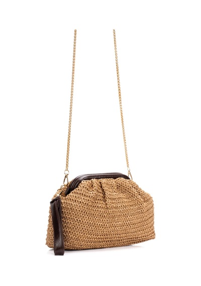 Adelina Bags Kadın Burslu Hasır Çanta Portföy Clutch Omuz Çantası El Ve Omuz Askılı Hasır Çanta 03612124