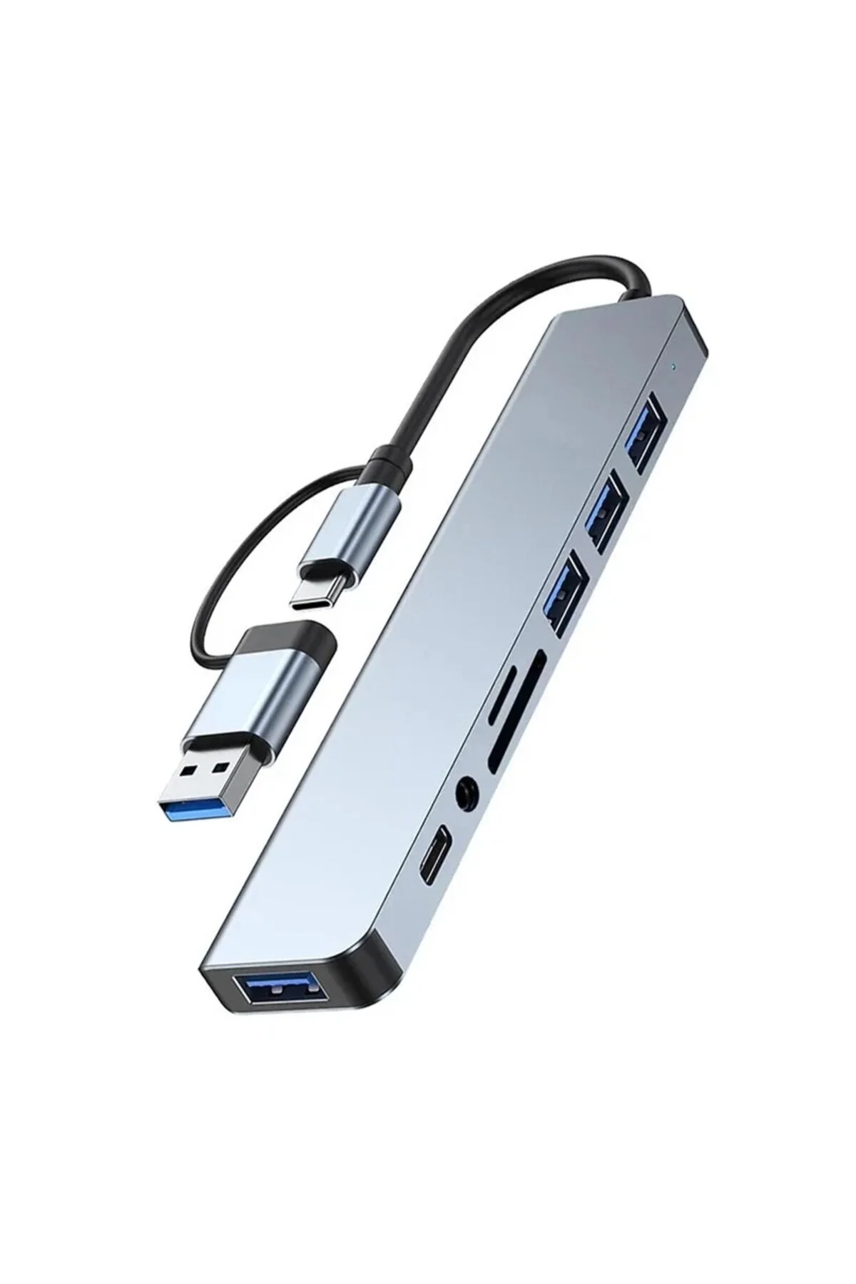 Usb + Type C Hub Usb 3.0 2.0 Çevirici Docking Station With 3.5mm Audio Jack Adapter Sd Card Reader