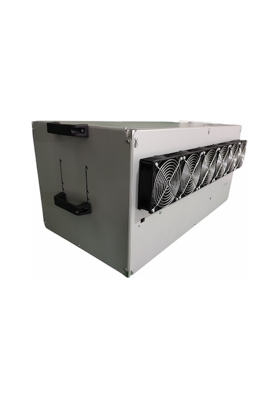 RigBu Kapalı Mining Rig Kasası SK77 Fanlı Hız Ayarlı Gri