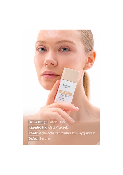 The Purest Solutions Sebum Dengeleyici & Matlaştırıcı Serum Fondöten SPF 50+, 30 ml – Açık / Orta Ton