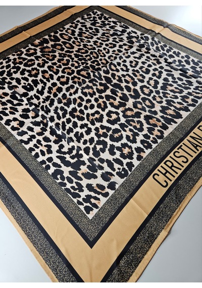 Miorel Scarfs Leopar Desen Vual İpek Eşarp Silk Scarfs Hijab Şal Aksesuar Fular Gri