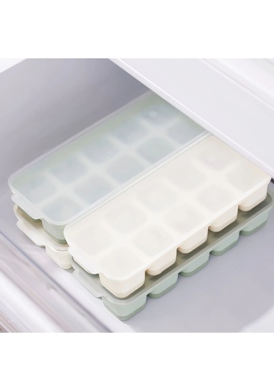 Ikea Spjutrocka Kapaklı 2'li Buz Kalıbı 20 X 8 X 3 Cm Açık Bej / Açık Yeşil