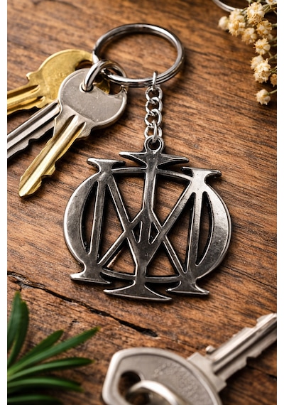 Unisex Metal Harf Tasarım Anahtarlık Gümüş Renk Kadın Erkek Aksesuar
