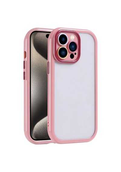 Apple Uyumlu iPhone 15 Pro Max Kılıf Kamera Korumalı Renkli Kenar Ve Çerçeve Tasarımlı Zore Vitamin Kapak-mürdüm Mürdüm