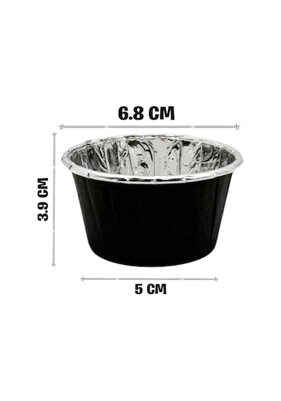 Silver Siyah Muffin Kek Kapsülü 50li Airfryer Uyumlu - V Kağıt Siyah Diğer