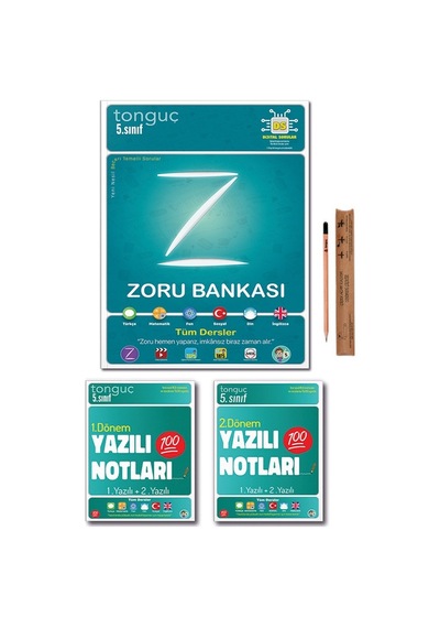 Tonguç 5. Sınıf Zoru Bankası Tüm Dersler - 1 Ve 2 Dönem Yazılı Notları Set 3 Kitap