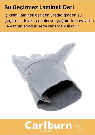 Deluxe Serisi Yanmaz Isıya Dayanıklı Eldiven Kaynak Yangın Için Su Geçirmez Çok Amaçlı Deri Eldiven