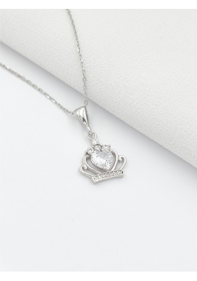 Brezza Lusso Jewelry Gümüş Kraliçe Tacı Kadın Kolye (311867094) 45 CM