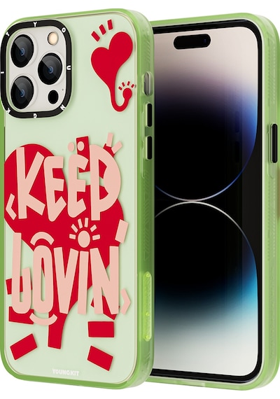 Youngkit Apple Uyumlu iPhone 14 Pro Max Kılıf Mutlu Mod Figürlü YoungKit Happy Mood Serisi Kapak YOUNGKİT-TA85956