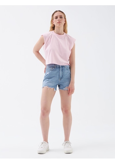 LOFT Crop Kadın Tshirt K.kol Lf2031528 Q1.v1 Pembe