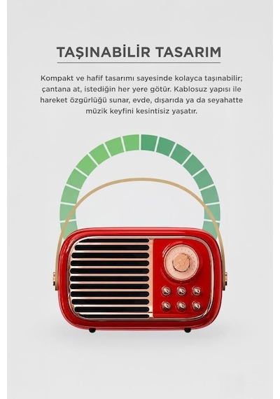 Premium Yetişkin Ses Cuma Bluetooth Hoparlör Nostaljik Radyo Bts-1956
