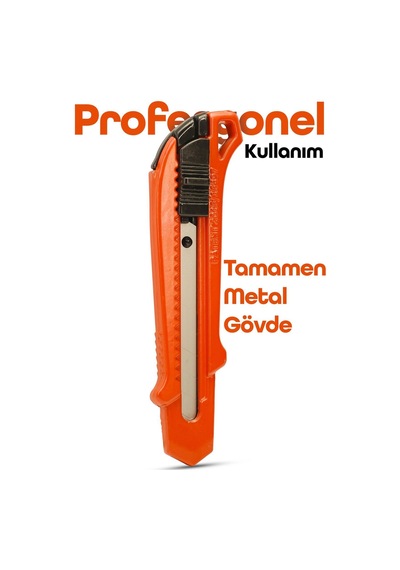 Profesyonel 18mm Metal Maket Bıçağı + 10 Adet Yedek Bıçak Seti Geniş Ağız