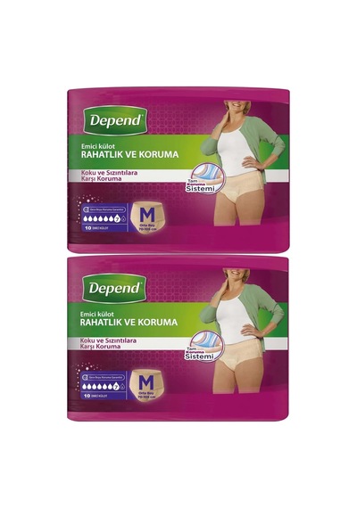 Depend Emici Külot Yetişkin Bezi Medium - Orta Kadın 20 Adet 2pk 10 M