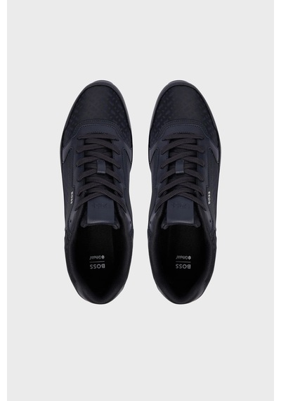 Boss Logolu Deri Sneaker Ayakkabı Erkek Ayakkabı 50568574 404 Lacivert