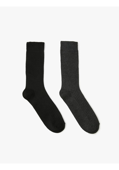 Koton Basic 2'li Soket Çorap Seti Çok Renkli Multıcolor 4wam80402aa Mavi