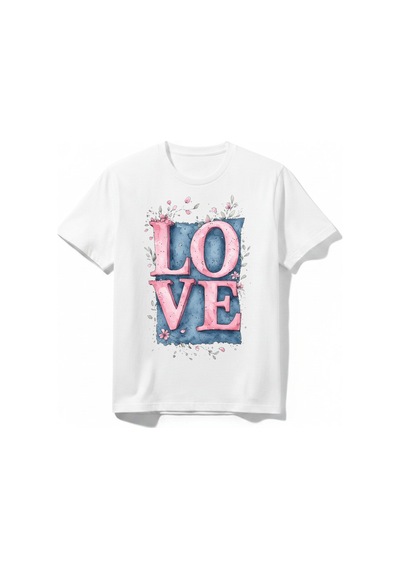Urbantrendstore Love Sevimli Tatlı Unisex Kız Çocuk Bisiklet Yuvarlak Yaka Basic Kısa Kollu %100 Pamuk Tişört Beyaz