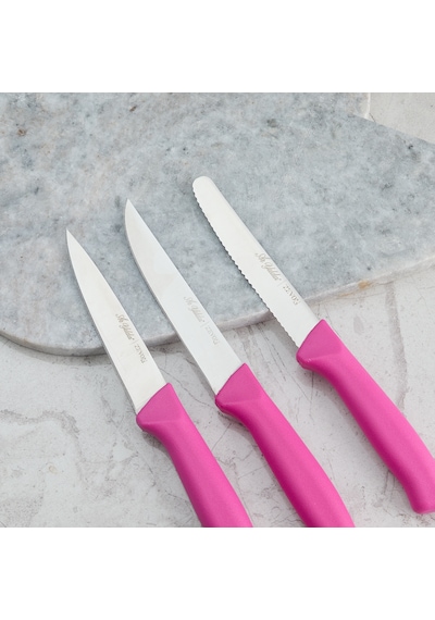 Aryıldız Rexa 3 Parça Sebze Bıçak Seti Lila 10 Cm Renkli