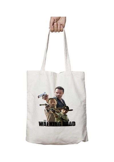 Art Hediye Rıck Twd İki Tarafı Kalıcı Baskılı Yıkanabilir Çanta Çok Renkli