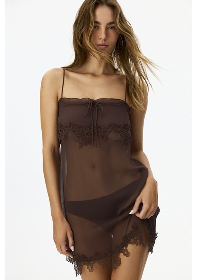 Penti Kahverengi Jasmin Chiffon Gecelik Bbw