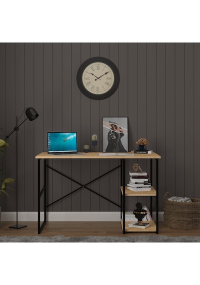 Asra Trend Raflı Metal Çalışma Masası METALÇM01 %100 MDF Bilgisayar Masası Safir Meşe Asra Trend Raflı Metal Çalışma Masası METALÇM01 %100 MDF Bilgisayar Masası Safir Meşe