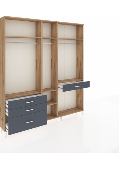 Arges Dolap 7 Raflı 4 Çekmeceli 3 Askılı 220x30x243 Çam-çam/antrasit Atlas Çam/antrasıt Arges Dolap 7 Raflı 4 Çekmeceli 3 Askılı 220x30x243 Çam-çam/antrasit Atlas Çam/antrasıt