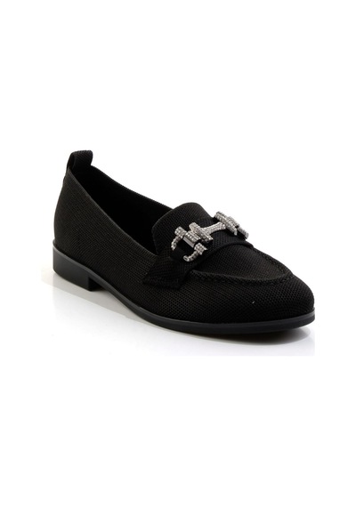 Bambi Siyah Kadın Loafer Ayakkabı K01327022282 Siyah