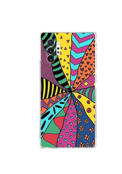Samsung Galaxy Note 10 Plus İle Uyumlu Retro Color 4 Kamera Korumalı Şeffaf Kılıf Şeffaf
