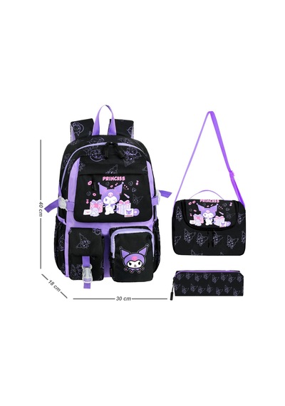 Waddell Okul Cantalari Siyah Lila Just Polo